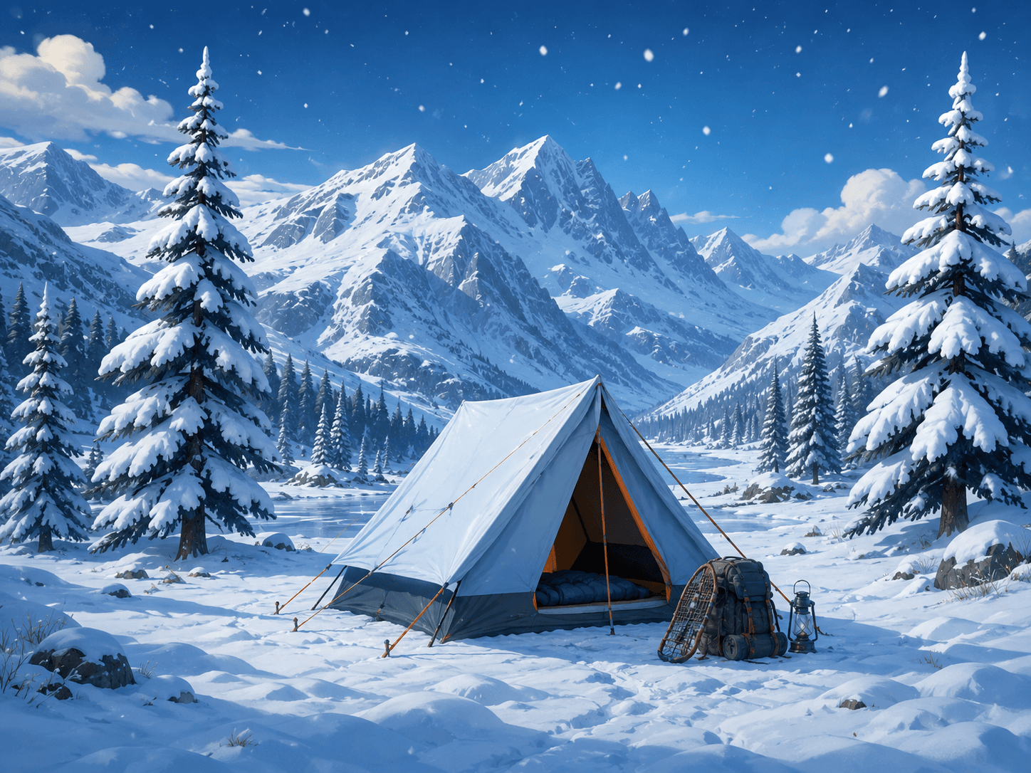 Scouts preparing for a winter survival camp