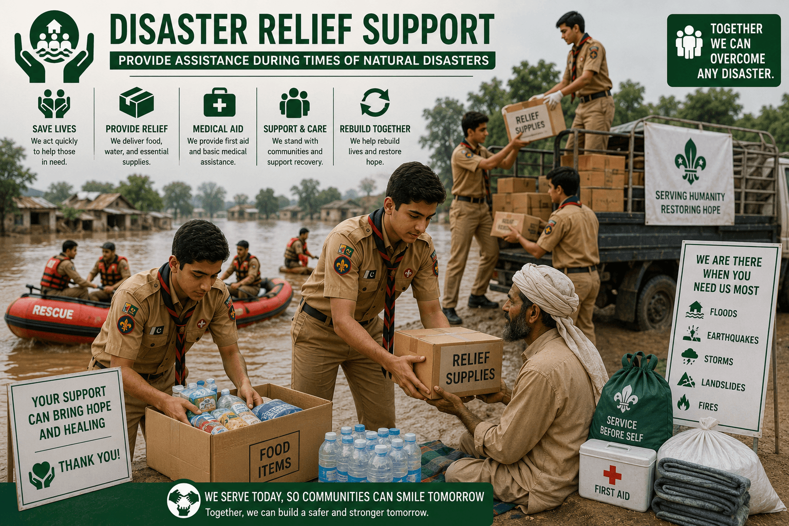 Disaster relief support community service programme