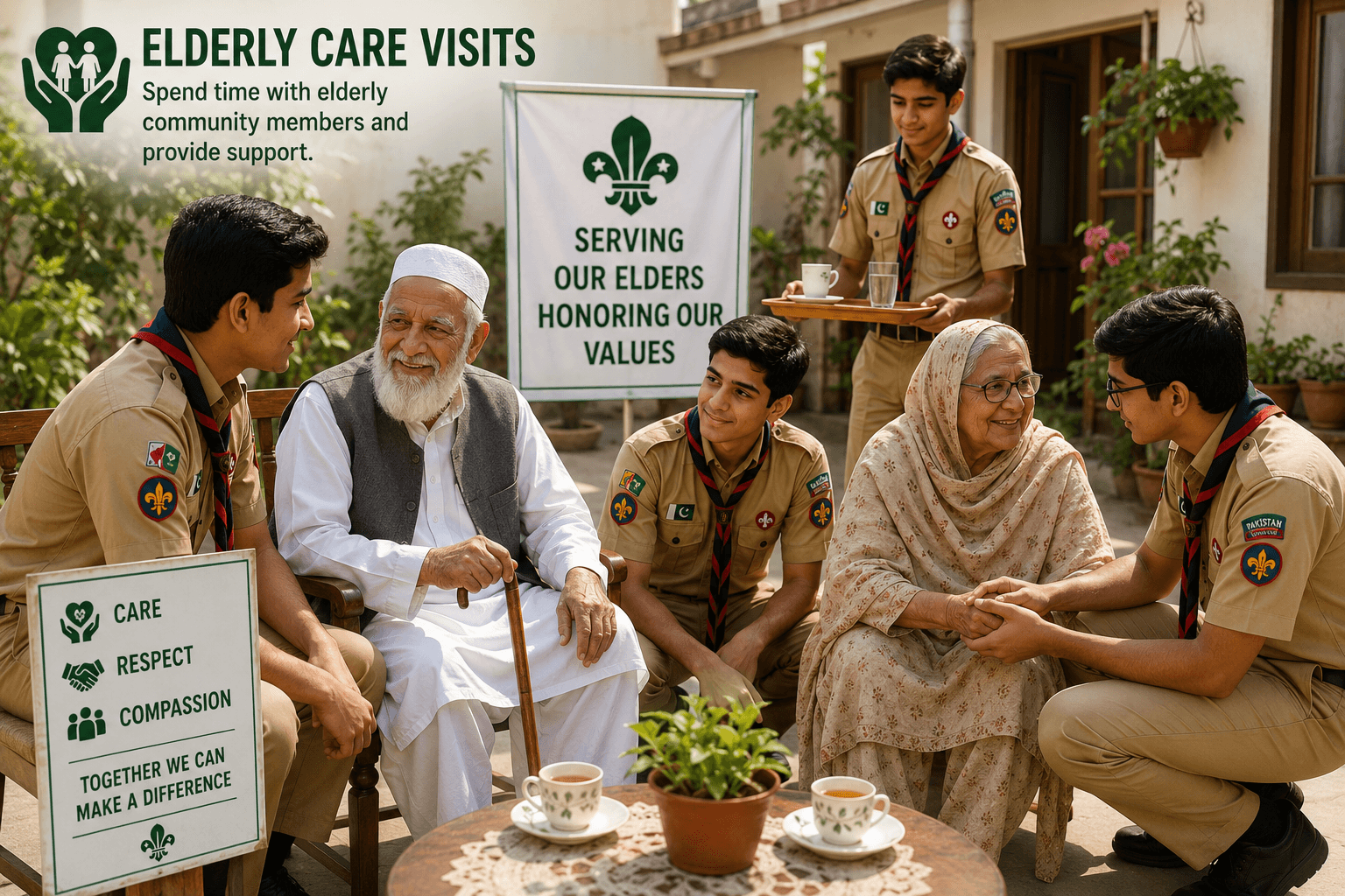 Elderly care visits community service programme